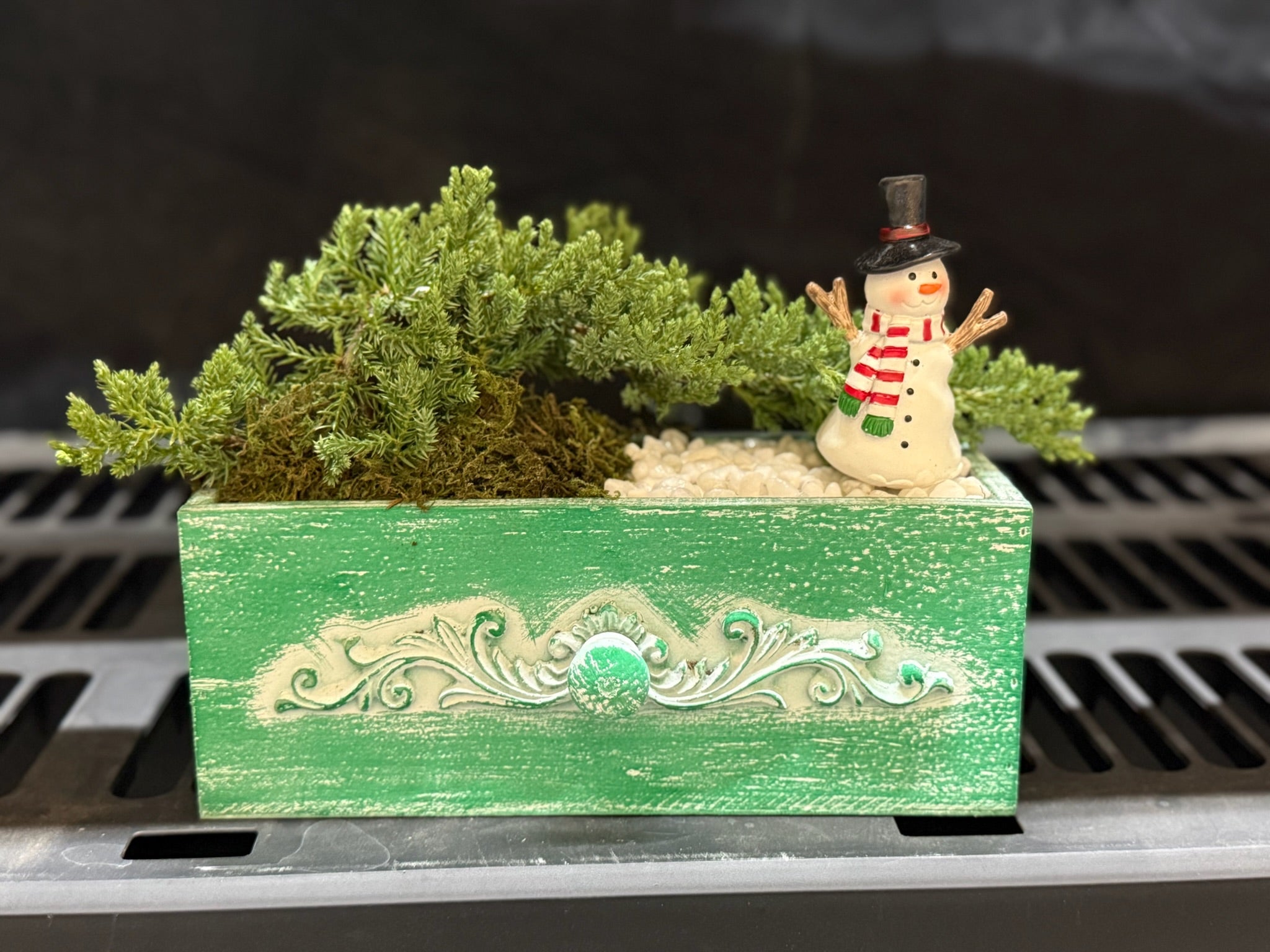 Holiday Juniper Bonsai drawer decor 4x10